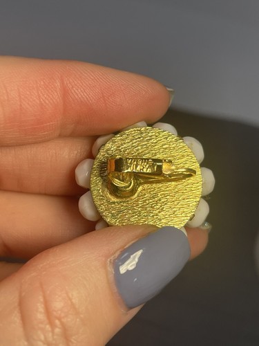 Orecchini Vintage Bianco Vetro Latte Perline Cupola Clip-On Vogue Statement Gioielli - Foto 10 di 15