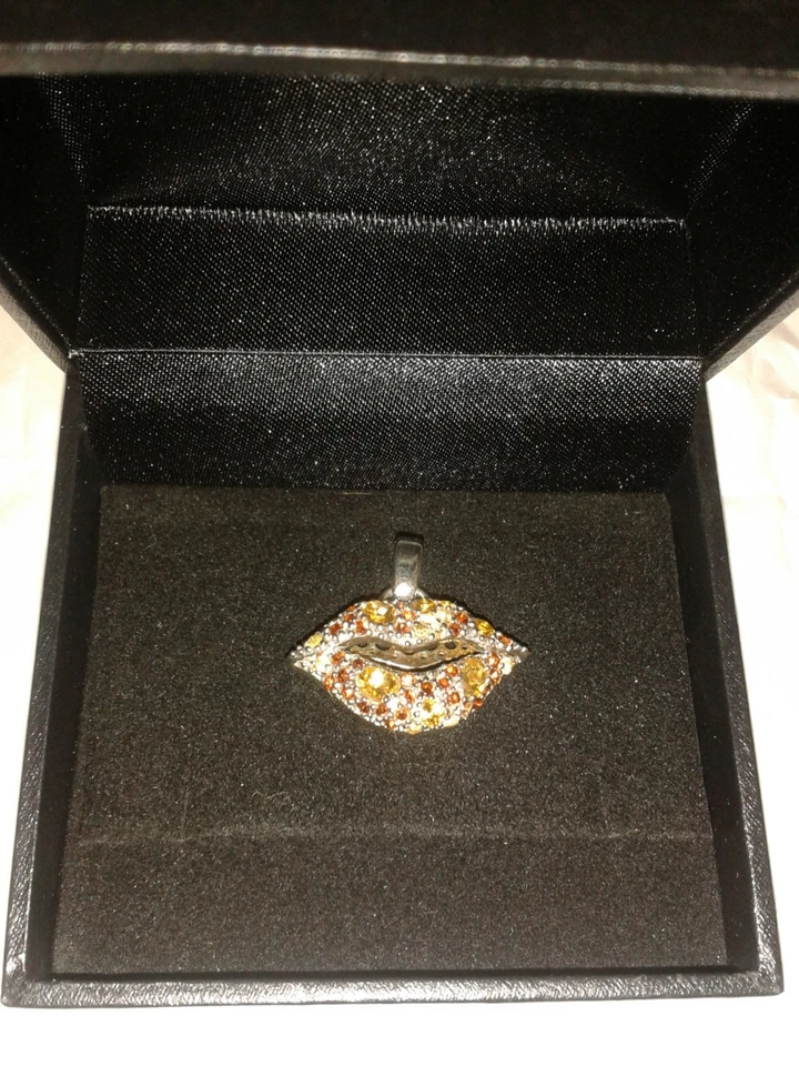 Stunning Genuine 1.102ct Citrine & Garnet 925 Silver Pendant + COA - Image 2 of 3