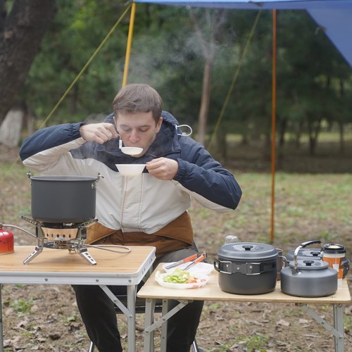 24/12/9/4 Pcs Camping Cookware Mess Kit Nonstick Backpacking Cooking Set Ligh... - Picture 2 of 7
