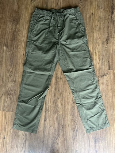 Peter Christian Men Size W32L30 Trousers Olive Green Organic Cotton Straight Leg - Picture 1 of 13
