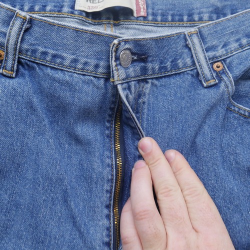 Jeans Levi's 550 Para Hombre 40x30 Calce Relajado Azul Denim Pierna Cónica Hecho en México - Imagen 3 de 16
