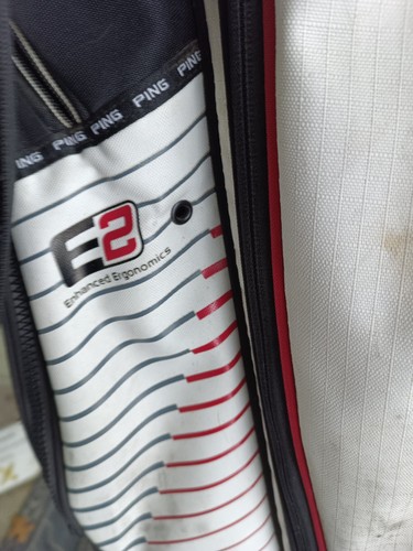 PING E2 Golf Stand Bag White Black Red Backpack Strap - Picture 2 of 11