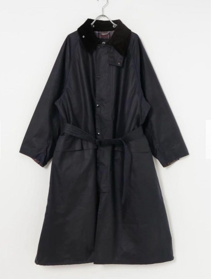 Barbour × YLEVE for UR Traveler Burghley Barbour Yleve UR OS Traveler Burghley Navy M 36 Leather