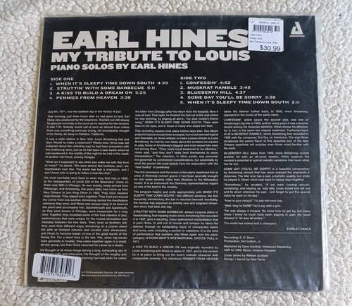 EARL HINES - My Tribute To Louis (2019 ORG) Transparent Red Vinyl - NEW - Picture 3 of 3