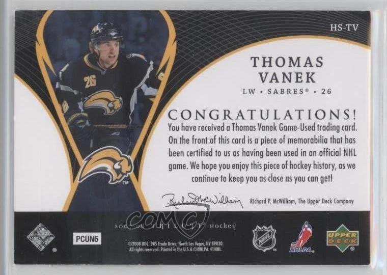 2007-08 Upper Deck Trilogy Honorary Swatches Thomas Vanek #HS-TV - Image 2 of 2