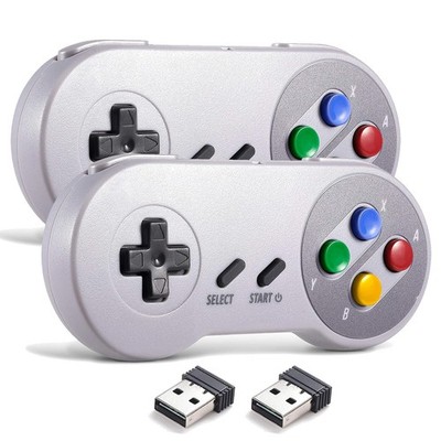 miadore 2 Pack Wireless USB Controller für SNES Emulator/Games, 2.4GHz USB