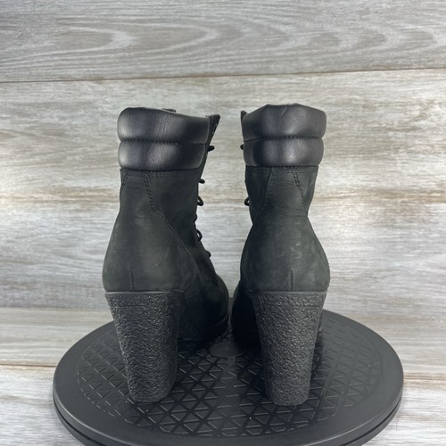 Stivali Timberland donna stile Tillston A1H1I tacco alto pelle nera taglia 8 - Foto 4 di 8