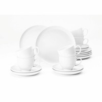 Seltmann Weiden Lido Kaffeeservice 18-Tlg. Rund Service Geschirr Porzellan Weiß