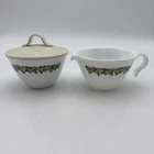 VTG Pyrex Corning Corelle Crazy Daisy Spring Blossom Creamer + Sugar With Lid