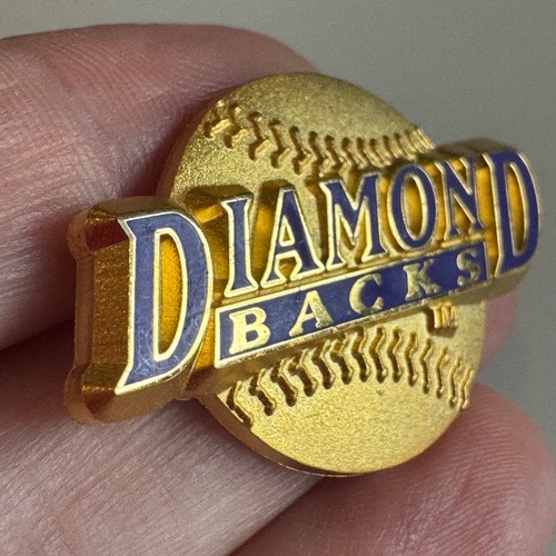 Vintage Arizona Diamondbacks Gold Baseball Logo Enamel Lapel Pin Peter David - Picture 2 of 4