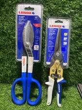 LENOX 12" All Purpose Tin Snips LXHT73992H & Long Cut Straight Snips 1964119