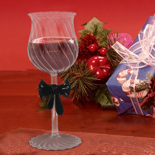 Süße Weingläser: 300 ml kreativer Valentinstag Schleife Glaskelch - verziert gemustert - Bild 2 von 12