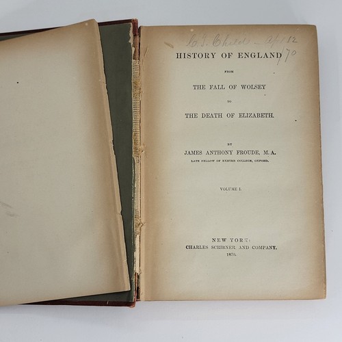 1870 History of England James Anthony Froude Vol 1-5 hardcover books scribner - Picture 7 of 21