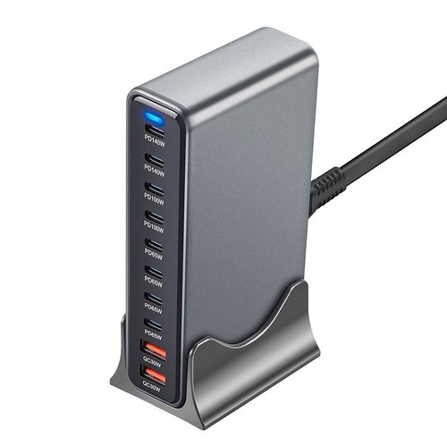 Caricabatteria GaN desktop 800 W 10 porte USB tipo C stazione di ricarica PD ricarica rapida UK - Foto 9 di 13