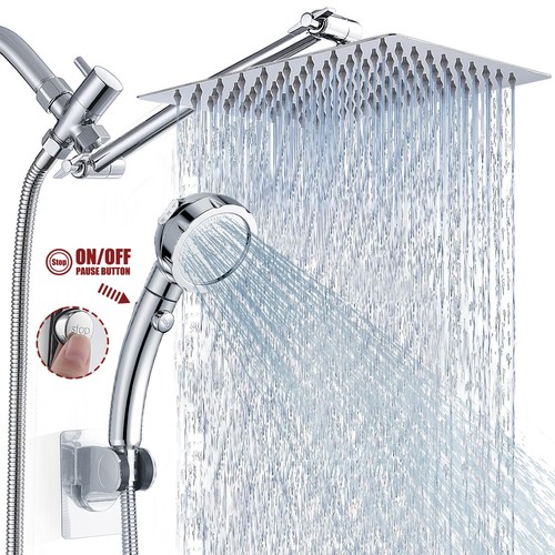 Stainless steel Rain Shower Head and Handheld Spray High Pressure Adjustable Arm - Picture 2 of 41