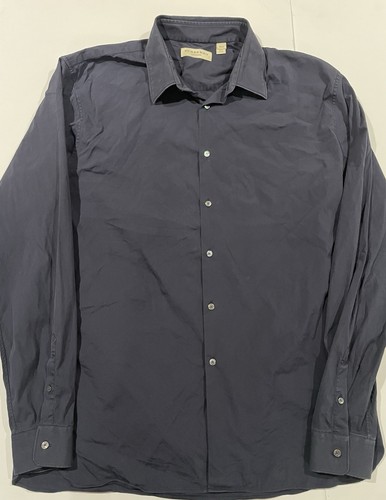 Burberry London Dress Shirt Mens 17 43 Blue Tailored Long Sleeve Button Up - Picture 5 of 9