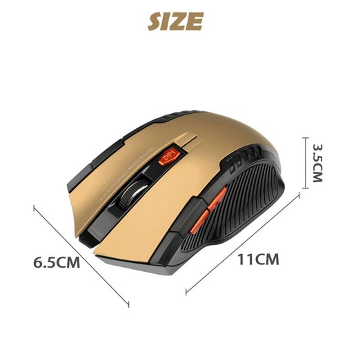 Pc Optical Wireless Mouse Laptop Cordless Usb Computer 2.4GHz Gaming Scroll Mice - Picture 3 of 27