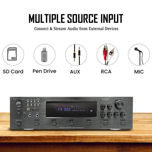 Kit Sistema Estéreo Hogar - Amplificador Bluetooth 6 Canales 6000 W con 10 CANTIDAD de 6.5" - Imagen 8 de 10