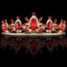Red Queen Crown Princess Tiaras for Women Birthday Crown Headband Hair Accessori