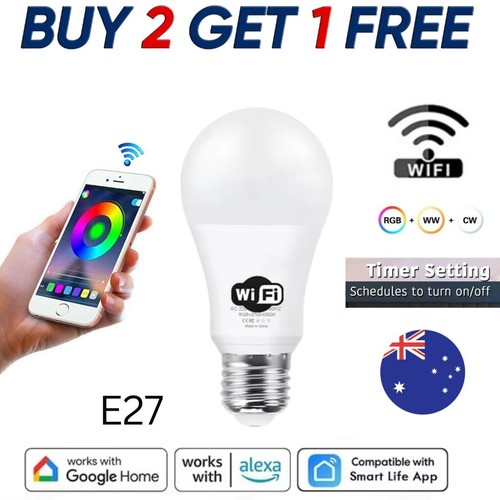 15W WIFI Smart White Dimmable LED Bulb Globe Google Home Alexa Compatible - Picture 1 of 6