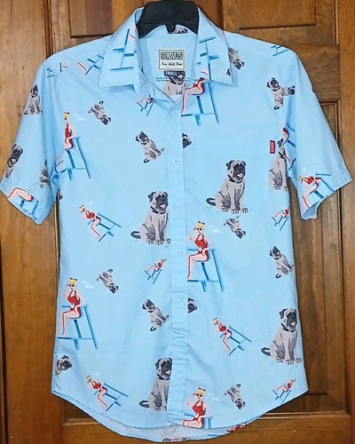 Herren RSVLTS The Sandlot Wendy Peffercorn Hemd Größe S blau Knopfleiste Beast Dog - Bild 6 von 10