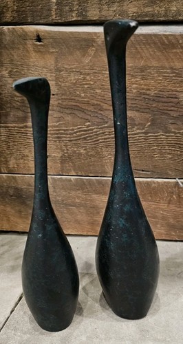 1960s Japanese Bird Stork Metal Table Sculpture Vintage Mid Century Modernist - Picture 4 of 13