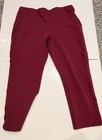 Chico's So Slimming Knit Pull On Ankle Pants Size 2.5 Cranberry fake pockets  — photo 1