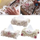 Beautifully Embroidered Lace Fabric Tissue Box Cover Perfect for Home Decor