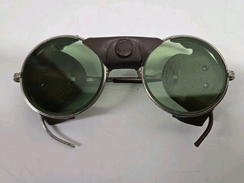 Vtg American Steampunk Motorcycle Aviator Safety Glasses