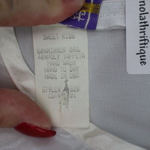 Sweet Kids Dress Girl 12 White Chiffon Balloon Sleeve Floral Embroidered Outfit - Picture 12 of 16