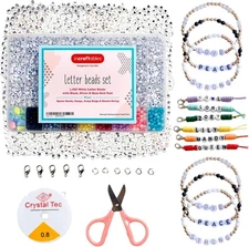 Incraftables 3-Color Alphabet Beads for Jewelry Making Medium, Multicolors 