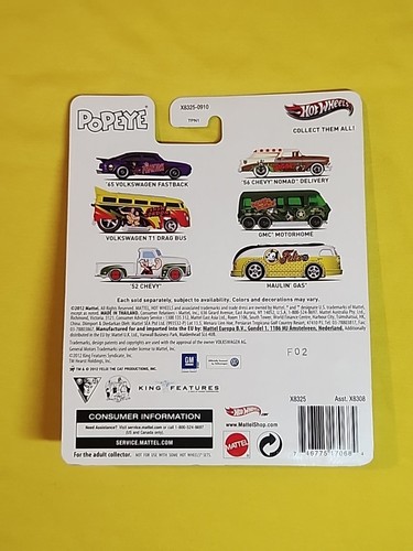 Hot Wheels 52 Chevy Popeye Pop Culture Premium Real Riders 2012 Mattel 🔥 - Bild 4 von 24