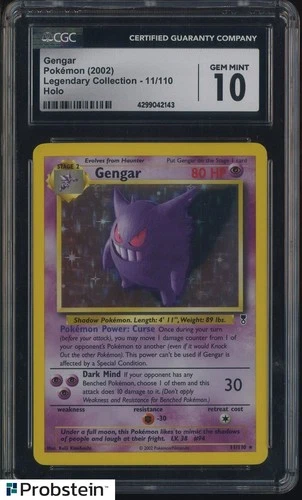 CGC 10 GEM MINT Gengar 11/110 Pokemon 2002 Legendary Holo Rare LC