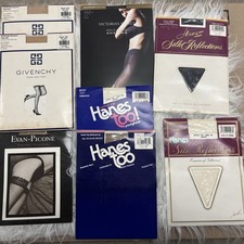 8 Pairs Vintage Hosiery Women  s Pantyhose Tights Colors Givenchy Size A-AB Lot