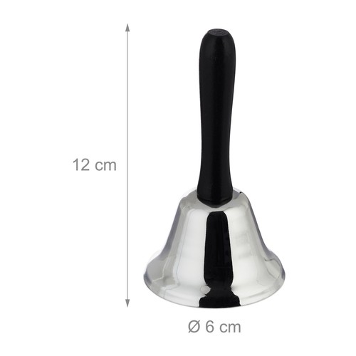 Campana mano mesa 10 unidades plateado campana de recepción timbre de mano - Imagen 4 de 7