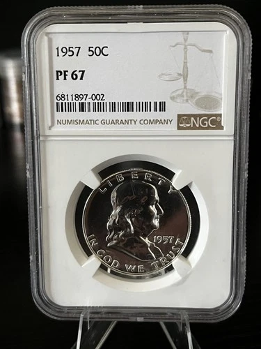 1957 Franklin Half Dollar Proof~ NGC PF67~ 90% Silver