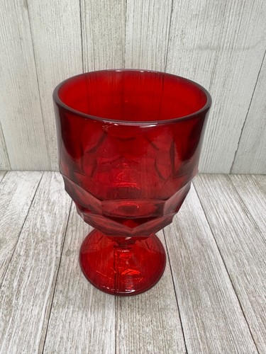 Copa de vino de agua roja rubí estilo georgiano vikingo de colección diseño de panal 6,5" de alto - Imagen 2 de 8