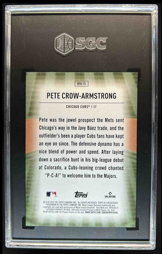 2024 Topps Pete Crow-Armstrong Homefield Advantage RC #HFA-15 Cubs SGC 9.5 - Picture 2 of 2