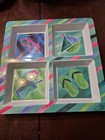 Divided Melamine Square Serving Tray ~ Beach~ Four Sections Summer