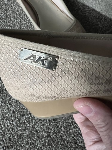 Anne Klein Sport Heels Women’s Camrynne Peep Toe Wedge | Beige Fabric | Size 7.5 - Picture 8 of 10
