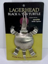 Brutul Lagerhead Black & Tan Turtle Snapper Bottle Opener Brew Tool Man Cave