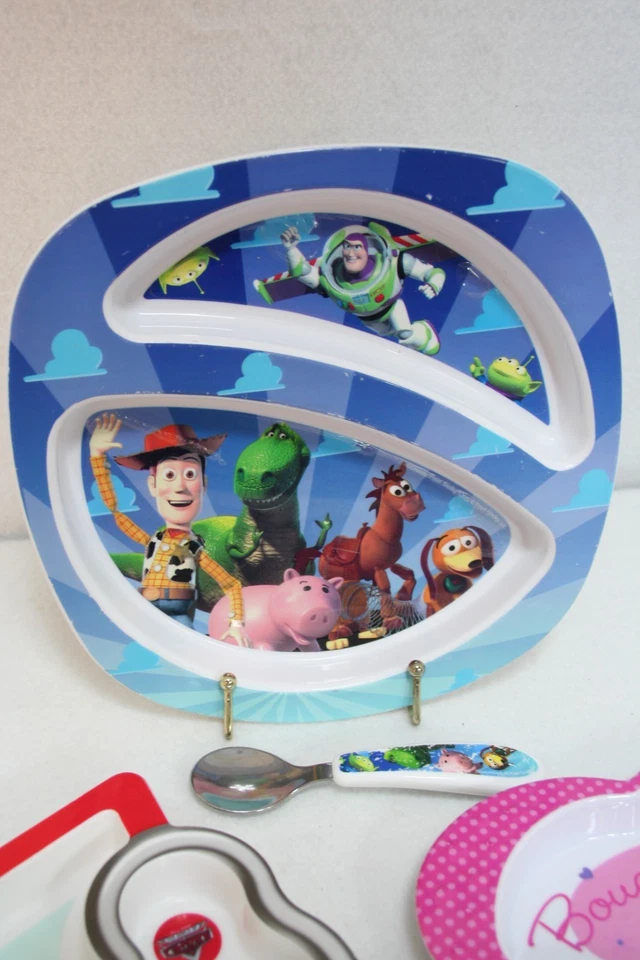 Lot of 3 Learning Curve Disney Character Divided Dinner Plates for Kids BPA Free - Image 2 of 4