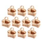  10 Pcs Romantic Flower Wedding Basket Handwoven Rustic Miniature