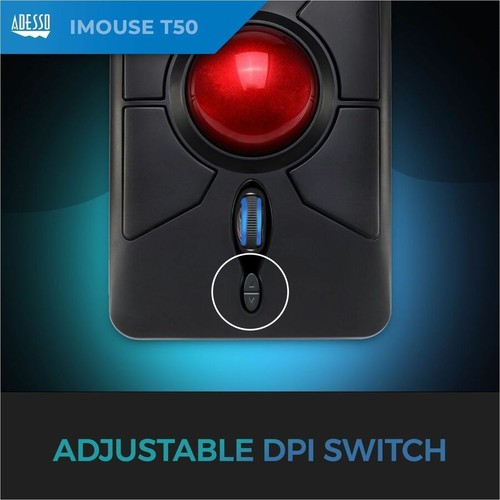 Adesso iMouse T50 - Wireless Programmable Ergonomic Trackball Mouse (imouset50) - Picture 6 of 6