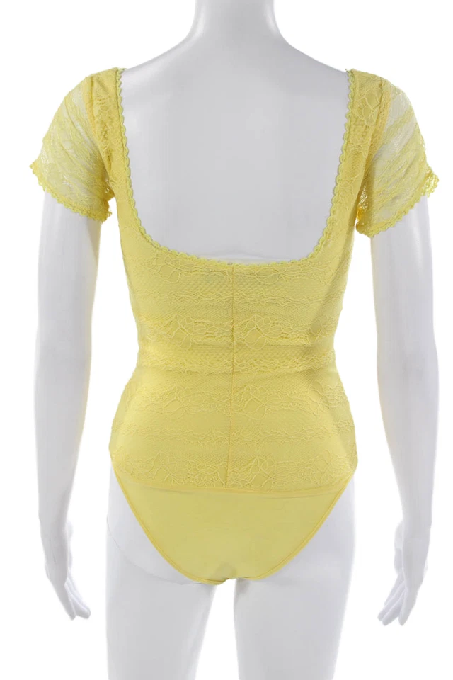 Body Jonathan Simkhai Mujer Geométrico Cuello Redondo Manga Corta Amarillo Talla 2 Foto 3 de 4