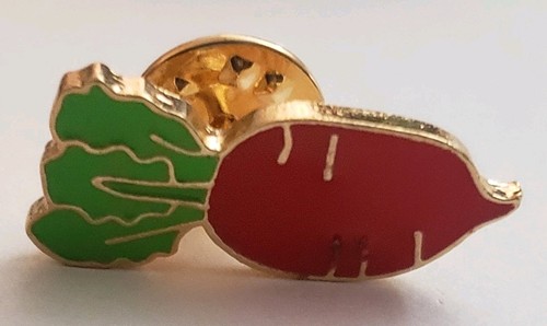 Cute Turnip Red Green + Gold Color Enamel Lapel Hat Bookbag Brooch Badge Pin ^ - Photo 4/8