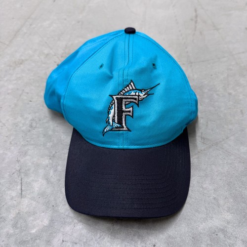 Gorra de colección de los Florida Marlins Snapback verde azulado negra MLB Twin Enterprise años 90 - Imagen 4 de 7