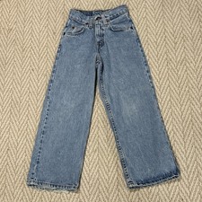 Vintage 90s Levi's 575 Jeans Youth Boys Size 8 22x22 Orange Tab Blue Denim