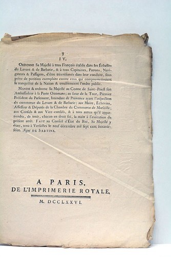 ALTES BUCH URTEIL ETABLIERTE HÄNDLER SKALEN LEVANT UND BARBAREI MARSEILLE 1776 - Bild 3 von 3