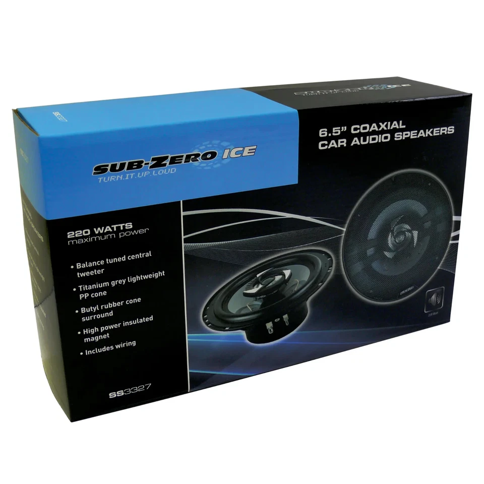 SUB ZERO Ice SS3327 Speakers, 6.5-Inch Coaxial 220W - Black/Grey - Image 3 of 4
